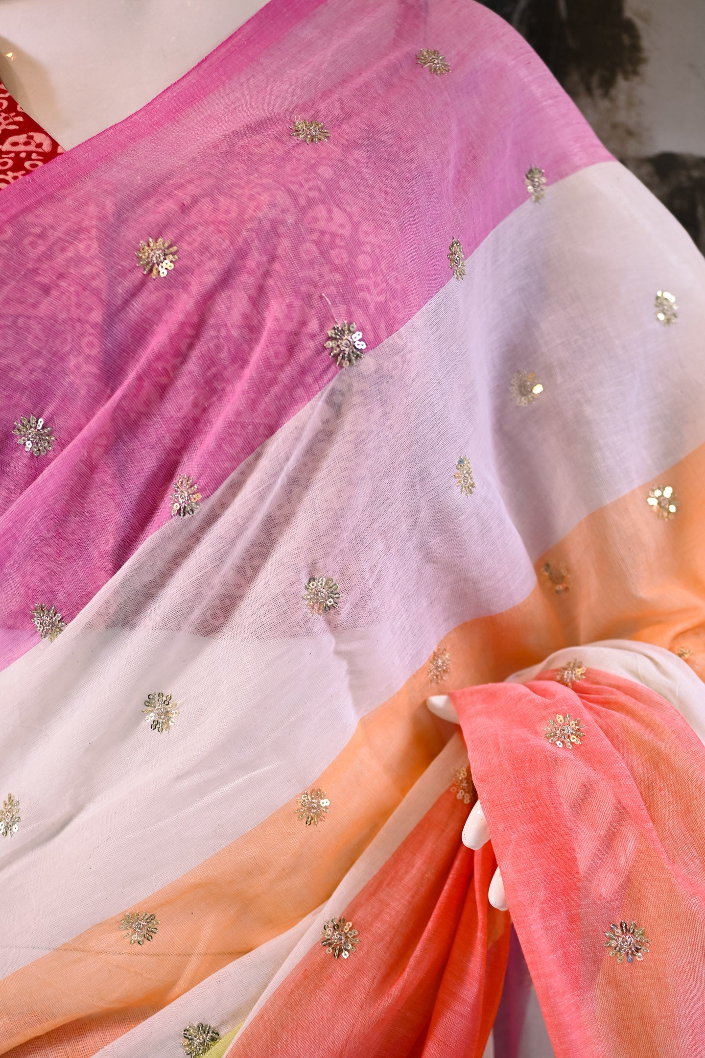 Sequin Mul Saree