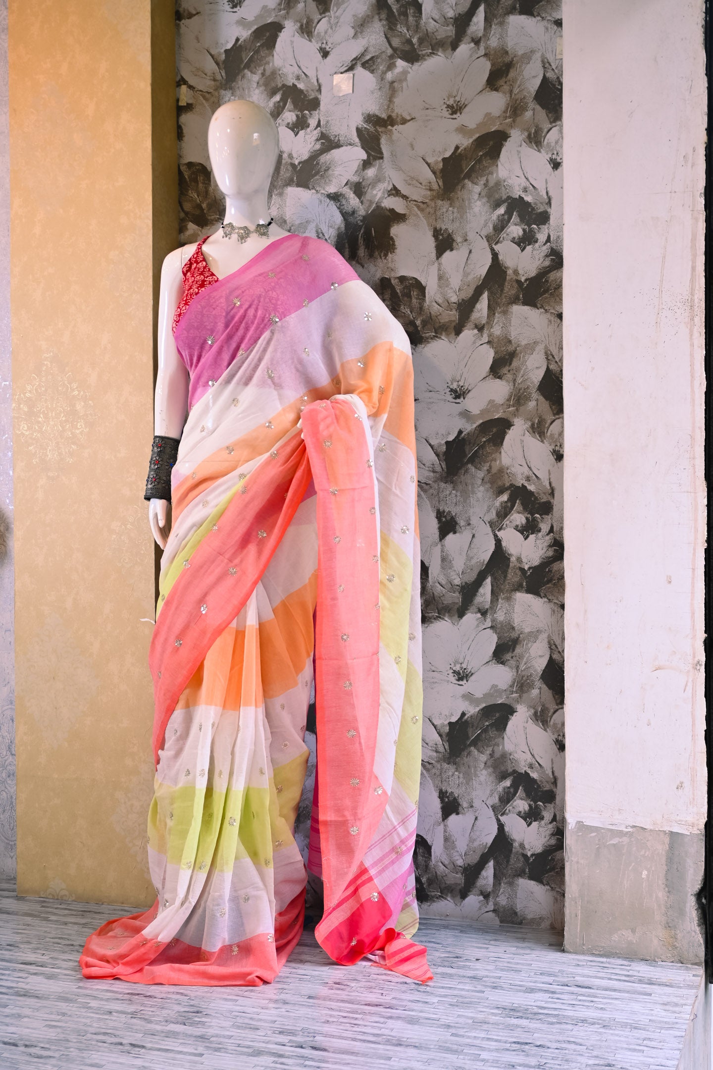 Sequin Mul Saree