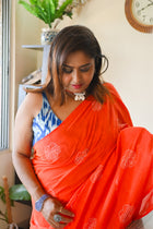 Orange jawa Saree
