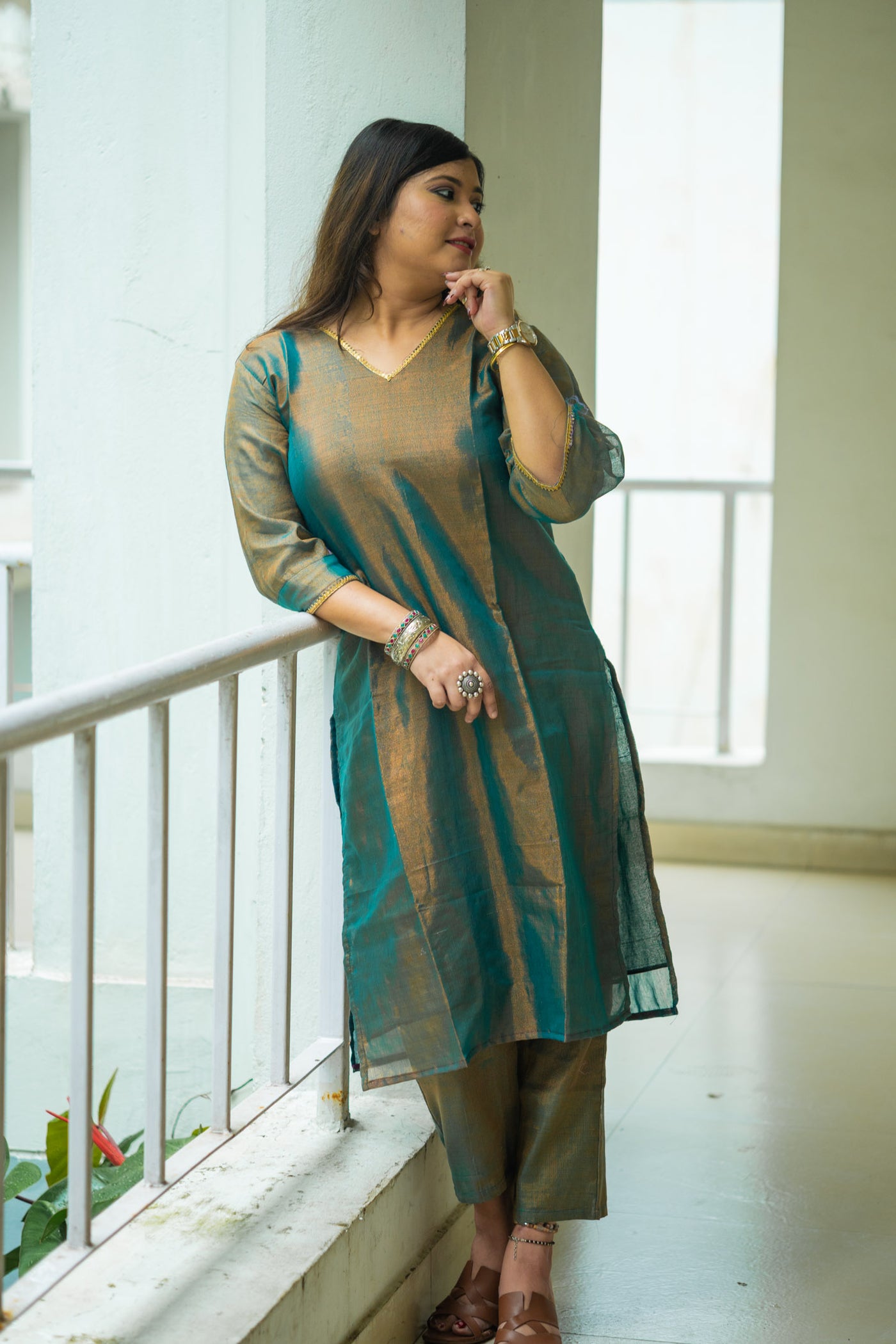 Regal Radiance Kurta Set - Uttariya