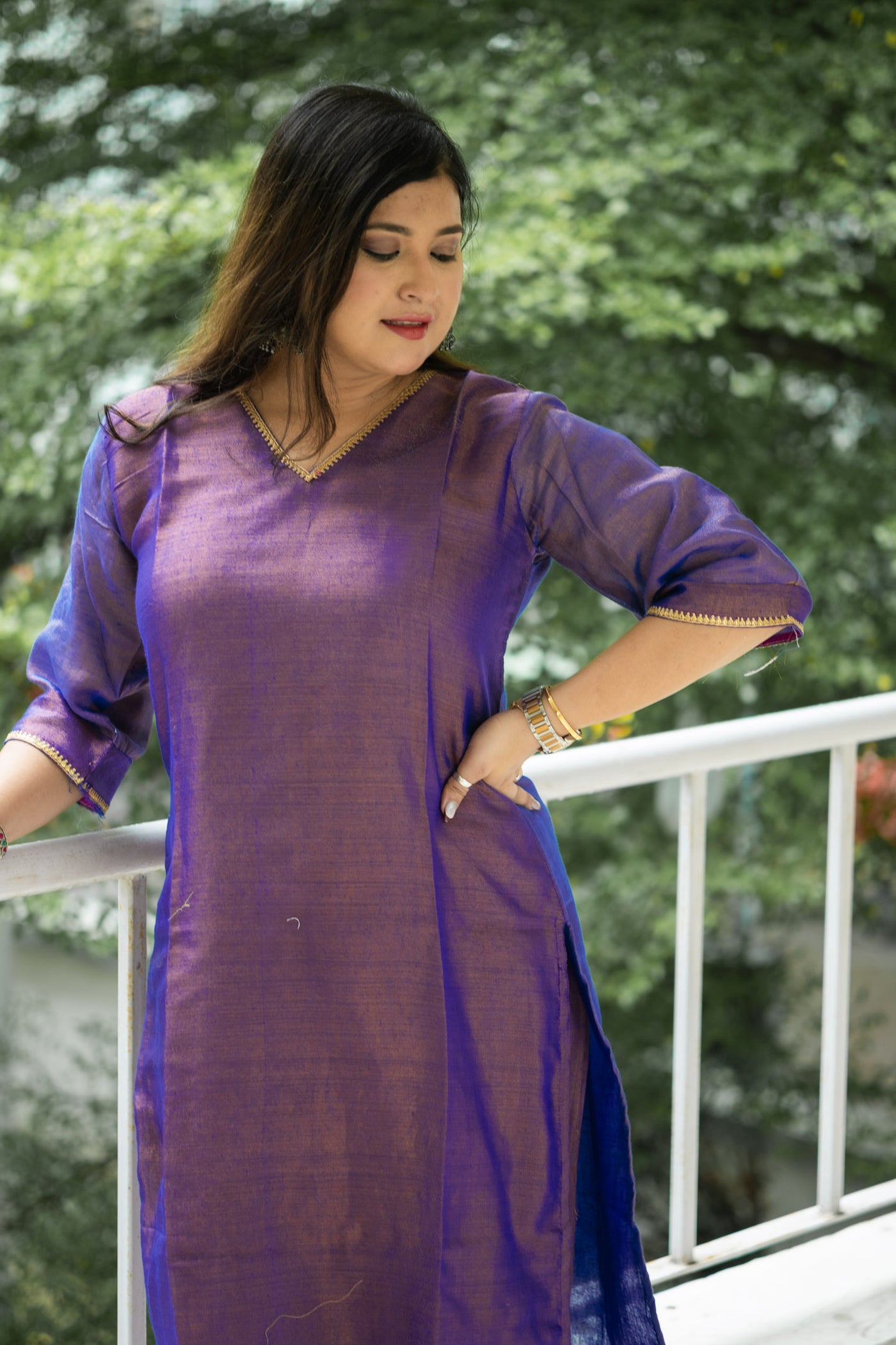 Silken Grace Ensemble Kurta Set - Uttariya