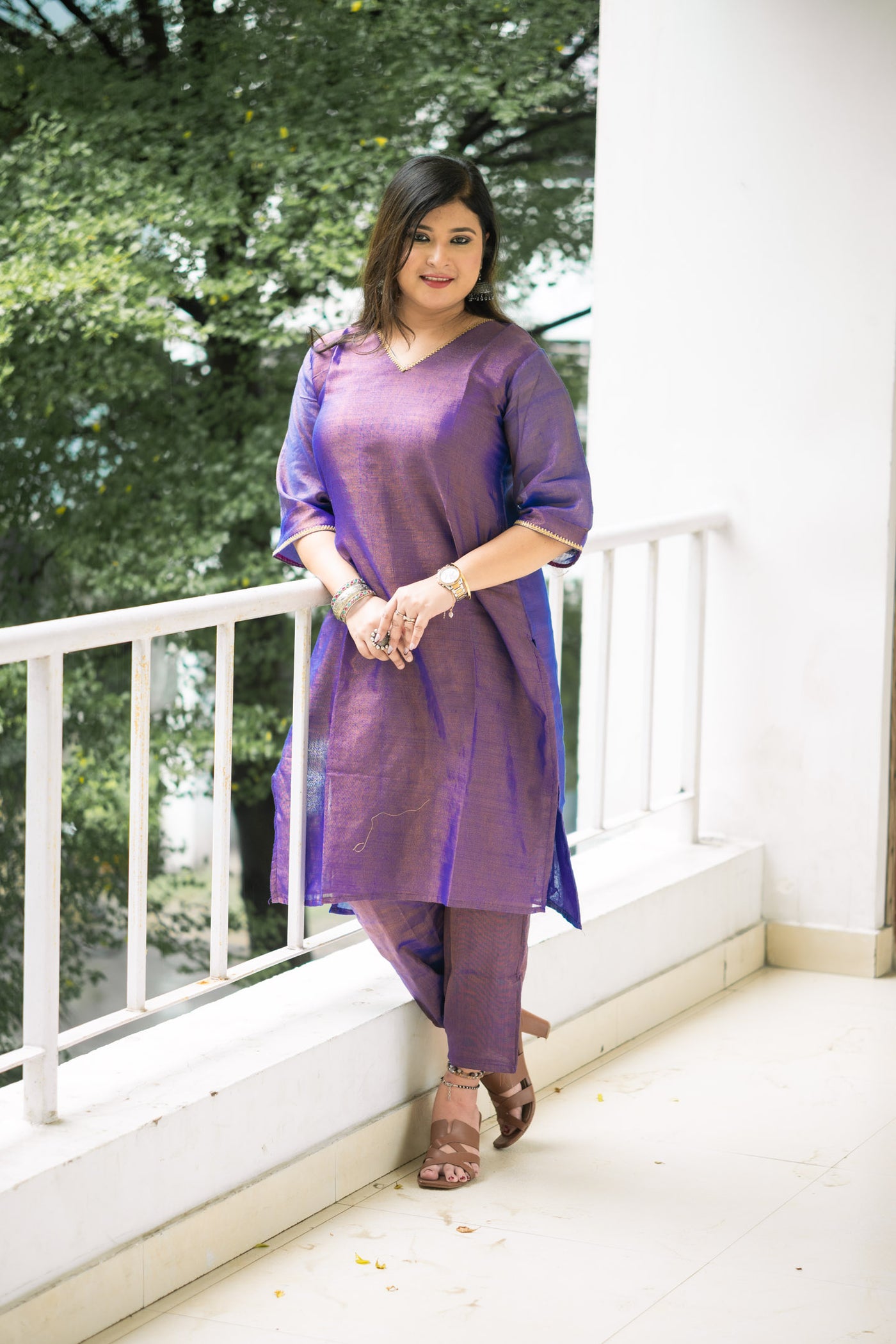 Silken Grace Ensemble Kurta Set - Uttariya