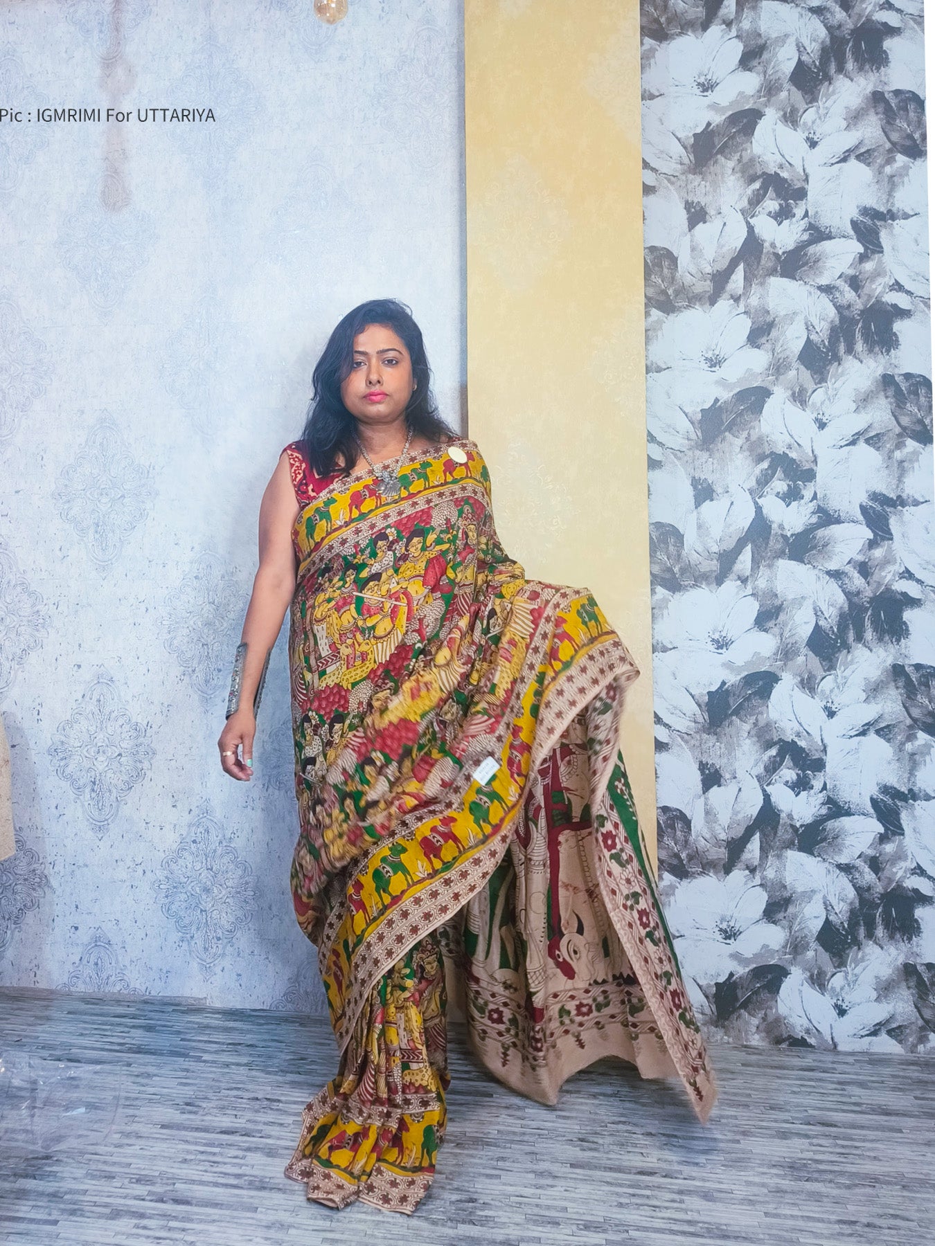 Madikdha Kalamkari SIlk Saree