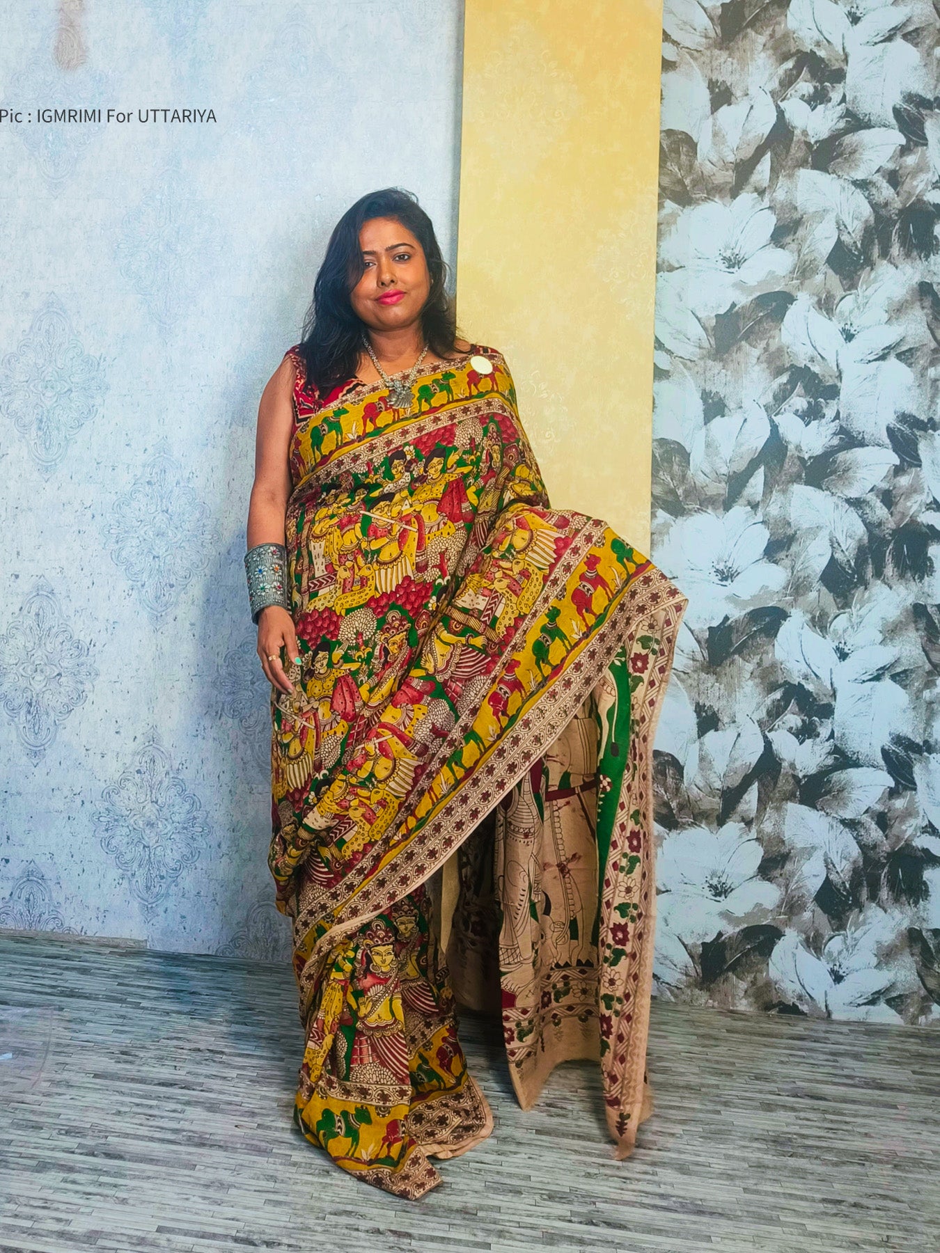 Madikdha Kalamkari SIlk Saree