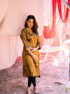 Makhmali Malai Silk Kurta Bronze - Uttariya