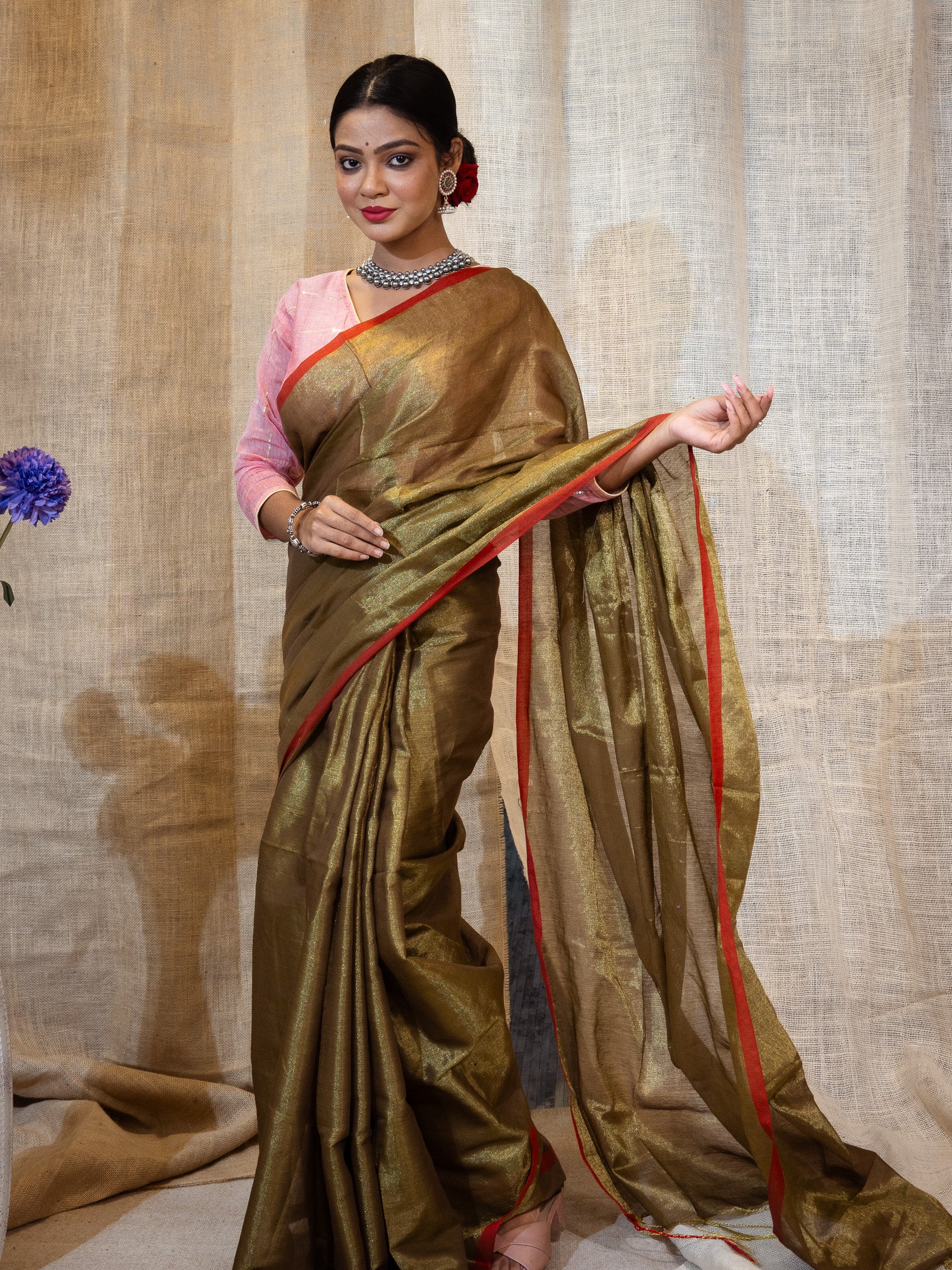 copper tissue silk