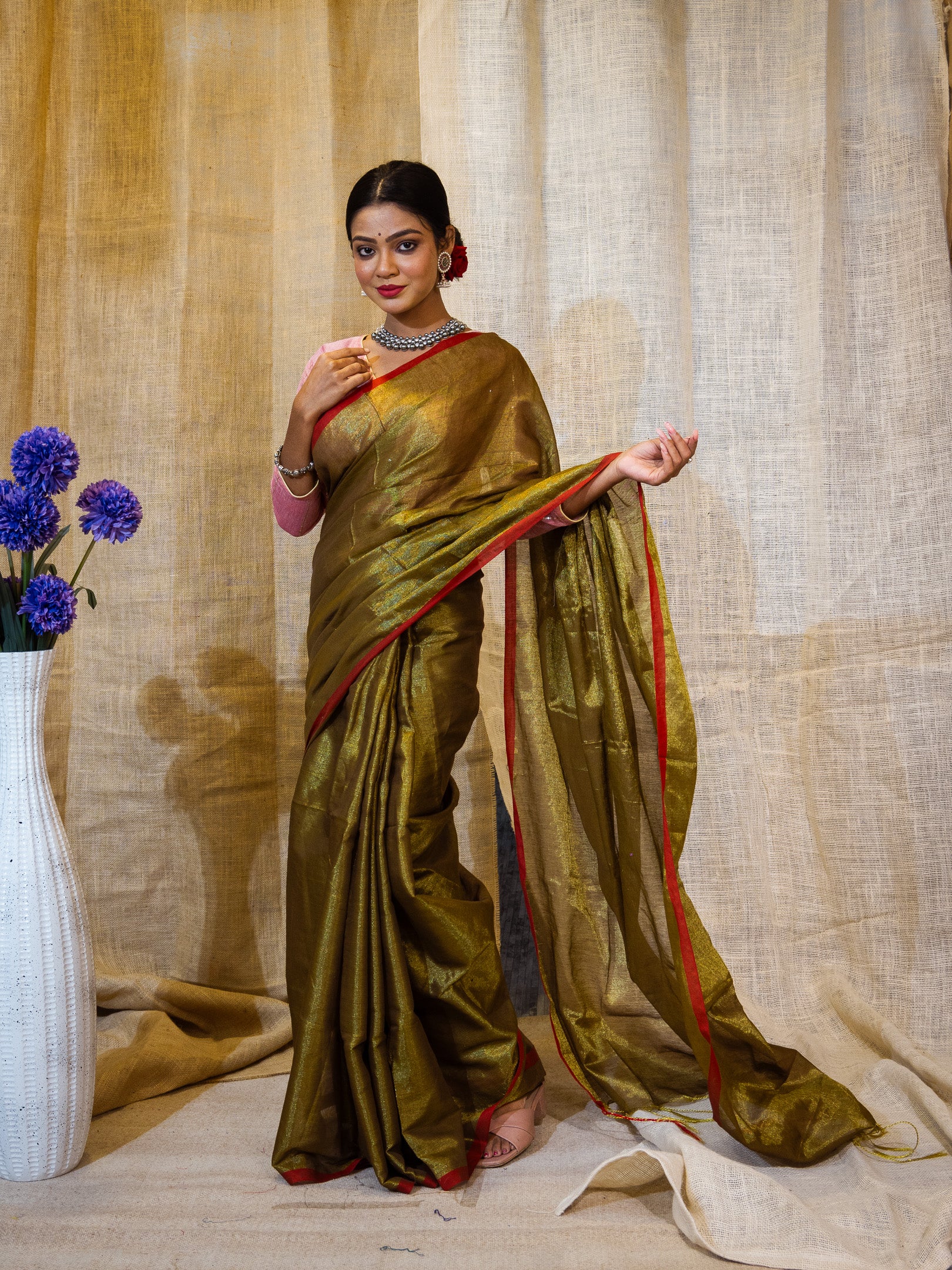 copper tissue silk