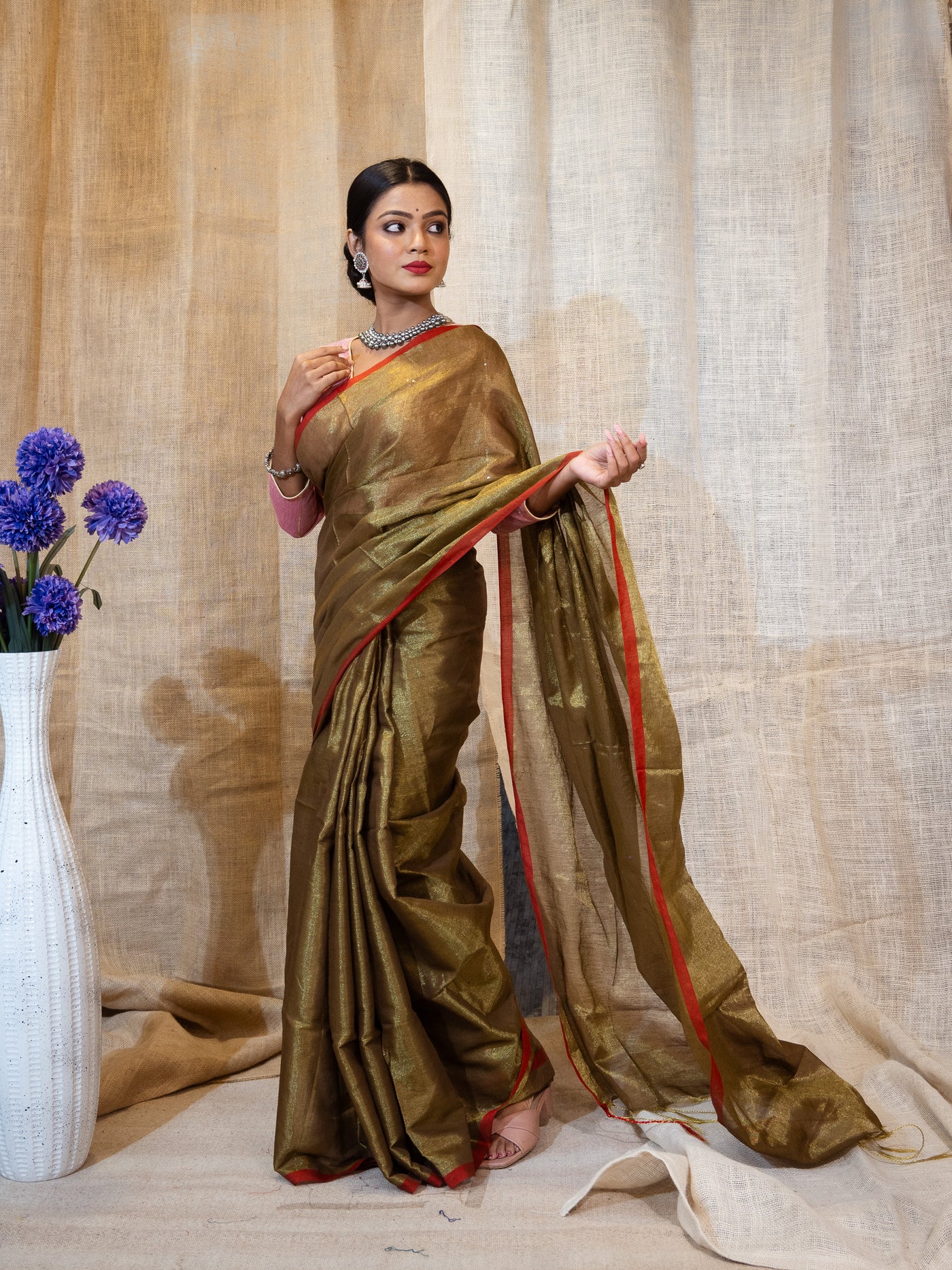 copper tissue silk