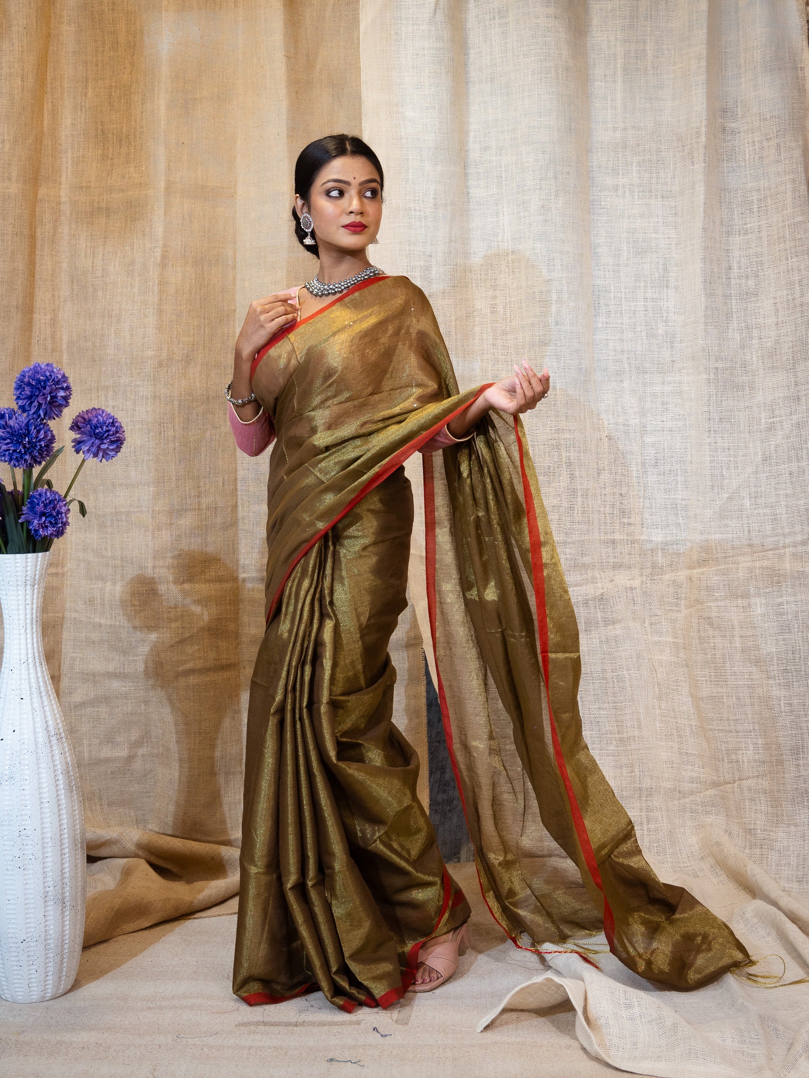 copper tissue silk