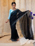 Fulkari Embroidered Cotton Saree