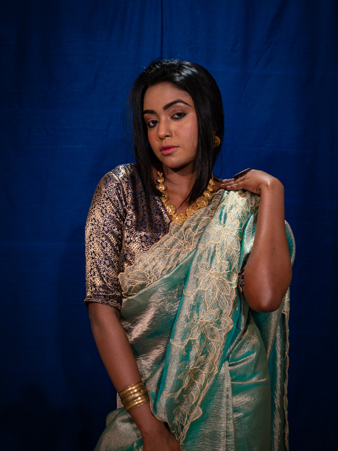 Tissue silk Saree - Uttariya