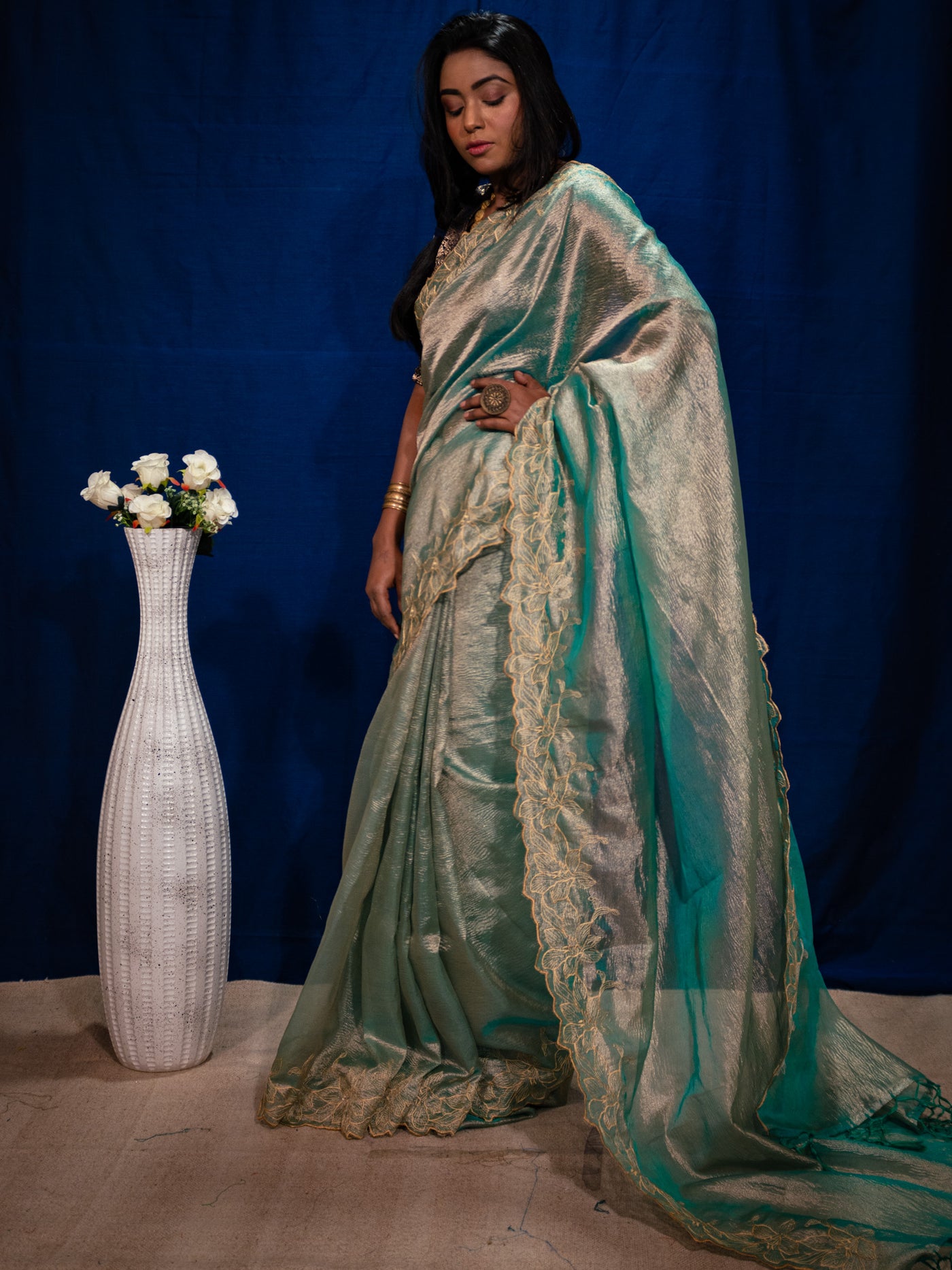 Tissue silk Saree - Uttariya