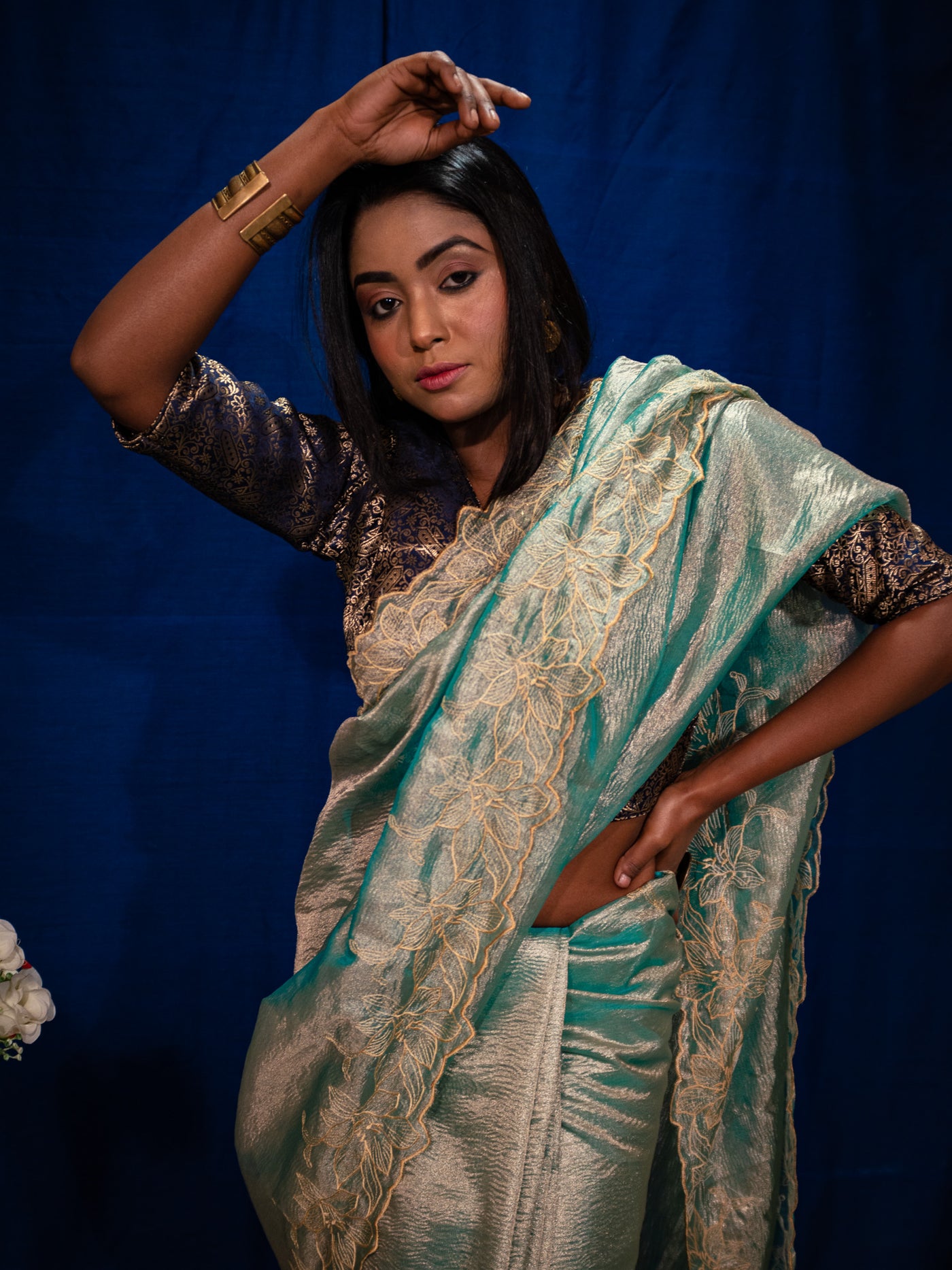 Tissue silk Saree - Uttariya