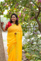 Woven Design Embroidered Saree