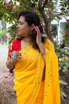 Woven Design Embroidered Saree