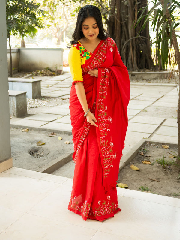 Floral Pure Cotton Saree