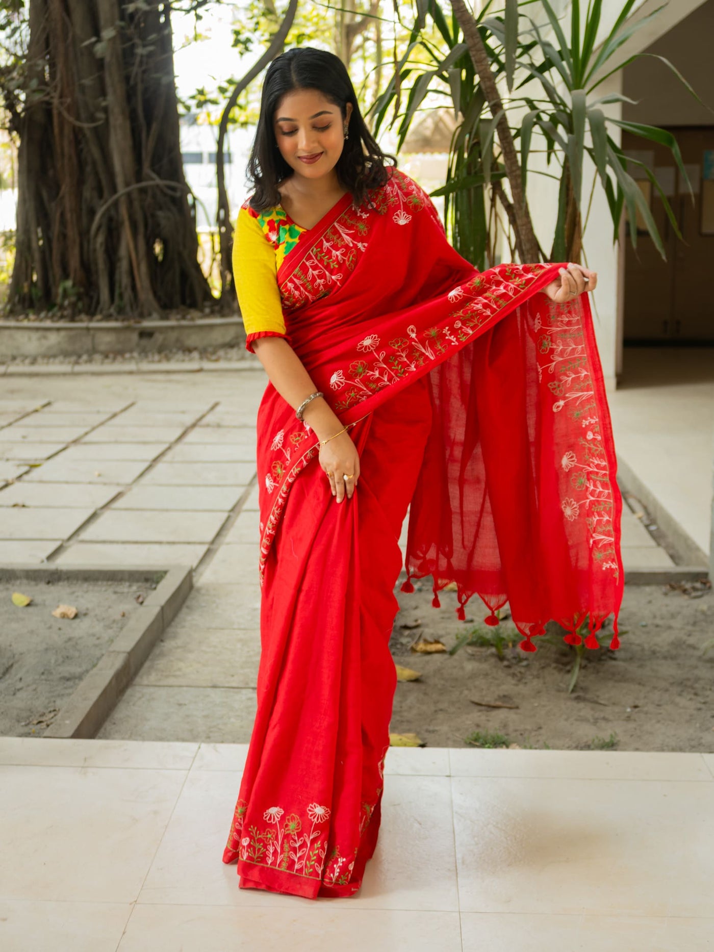 Floral Pure Cotton Saree