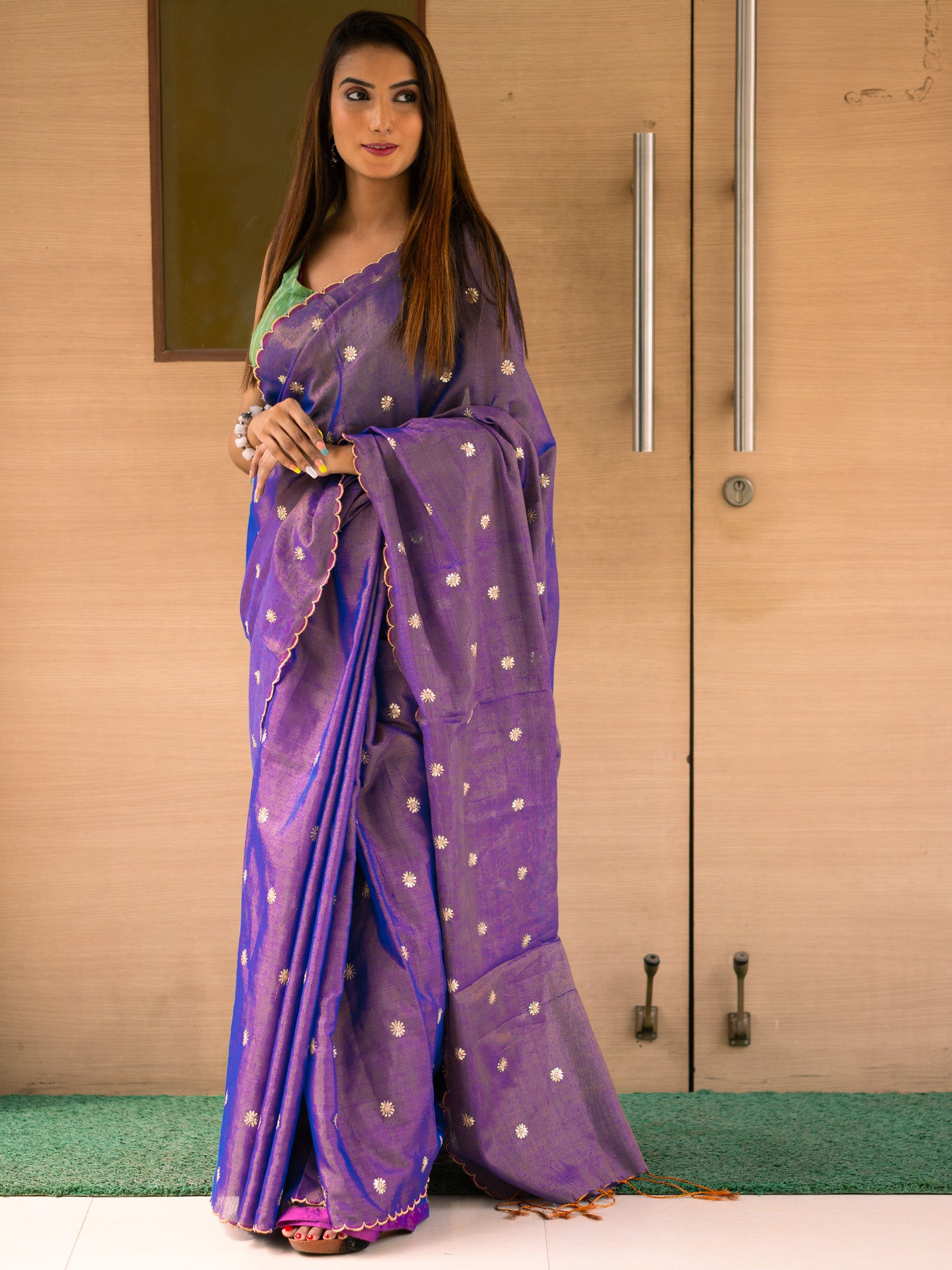 Voilet party Saree
