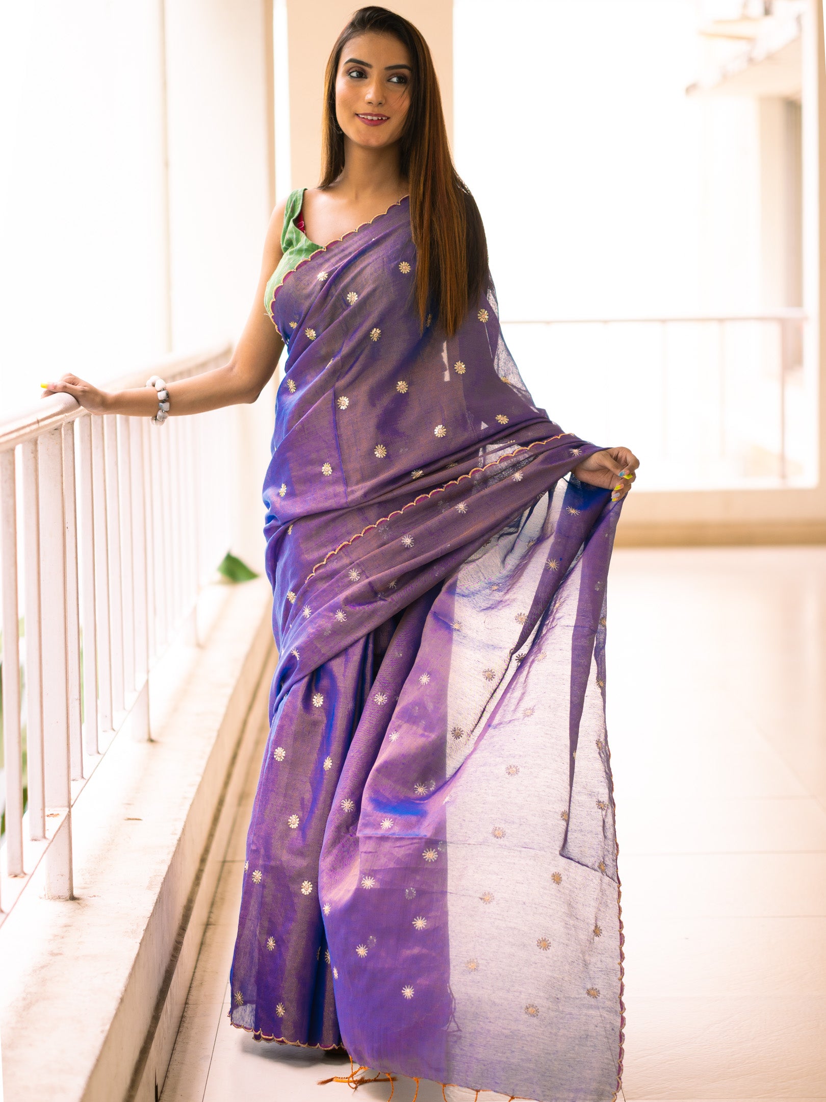 Voilet party Saree