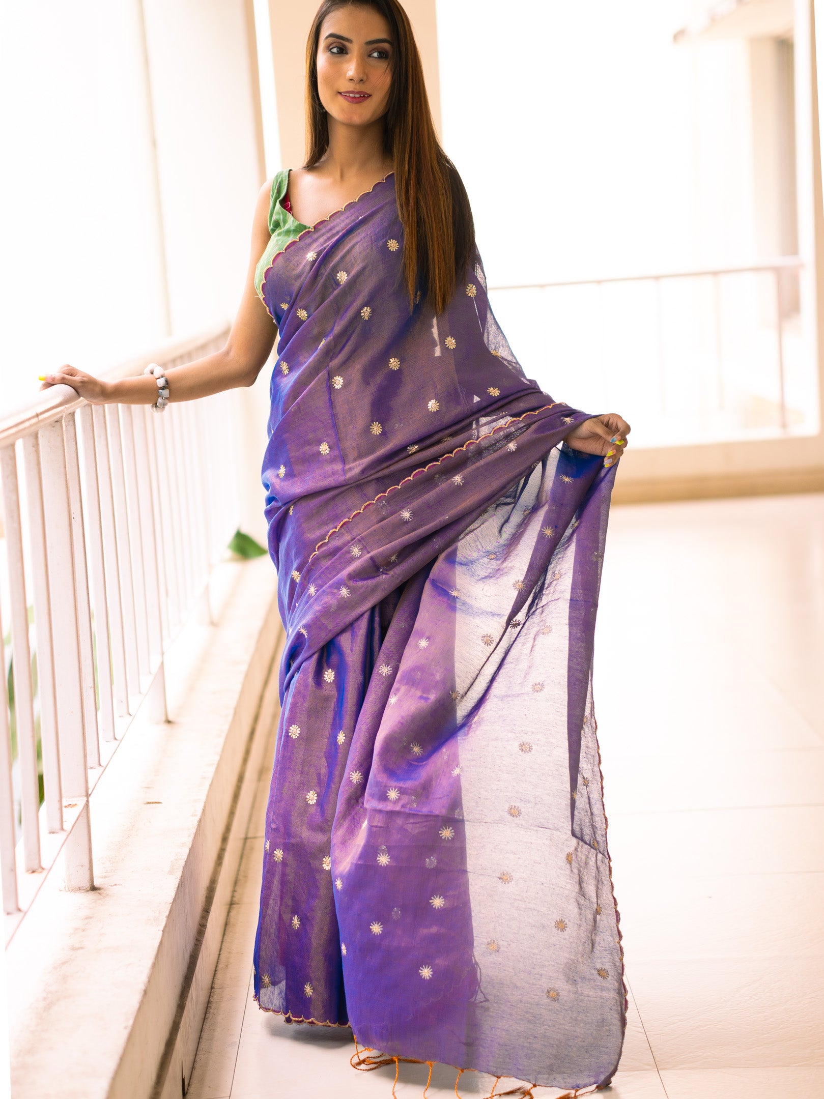 Voilet party Saree