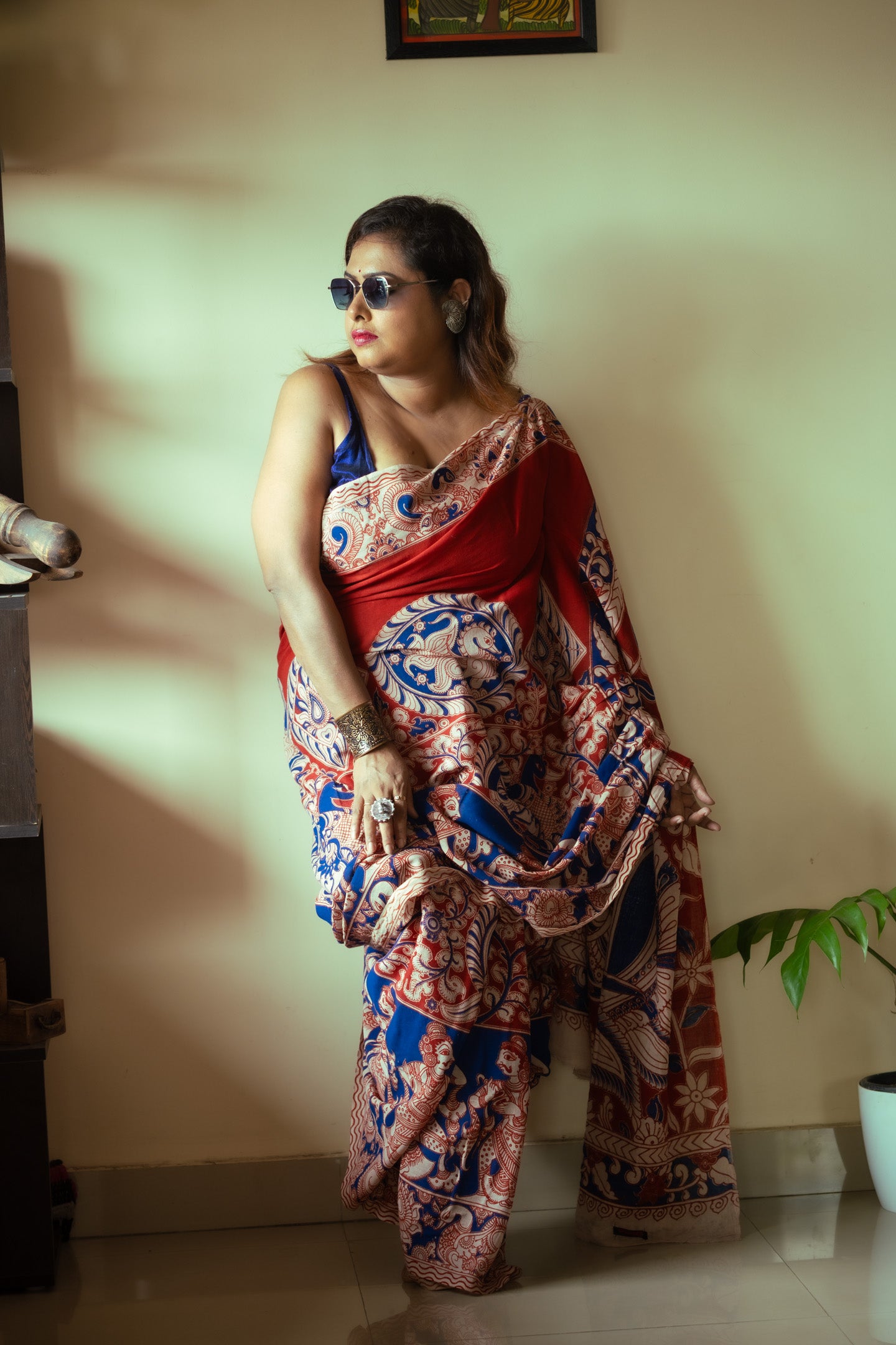 Ujjyan Kalamkari Cotton Saree