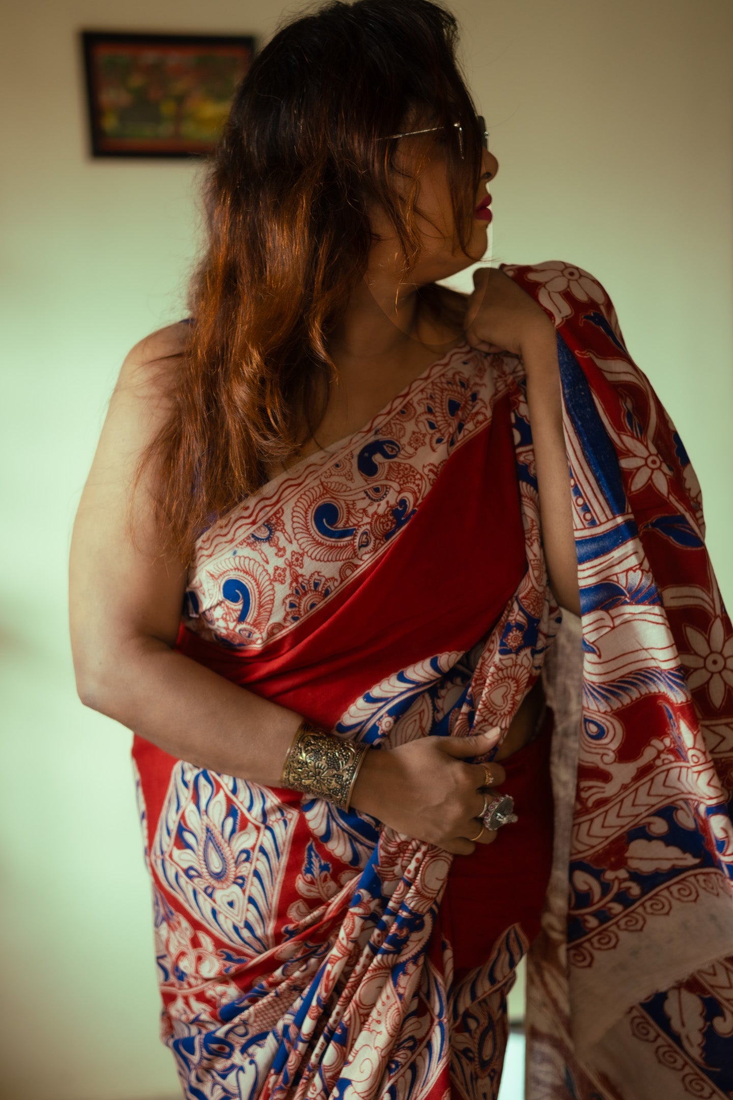 Ujjyan Kalamkari Cotton Saree