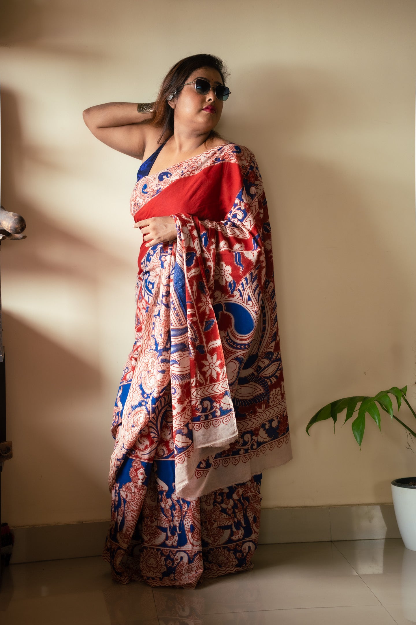 Ujjyan Kalamkari Cotton Saree