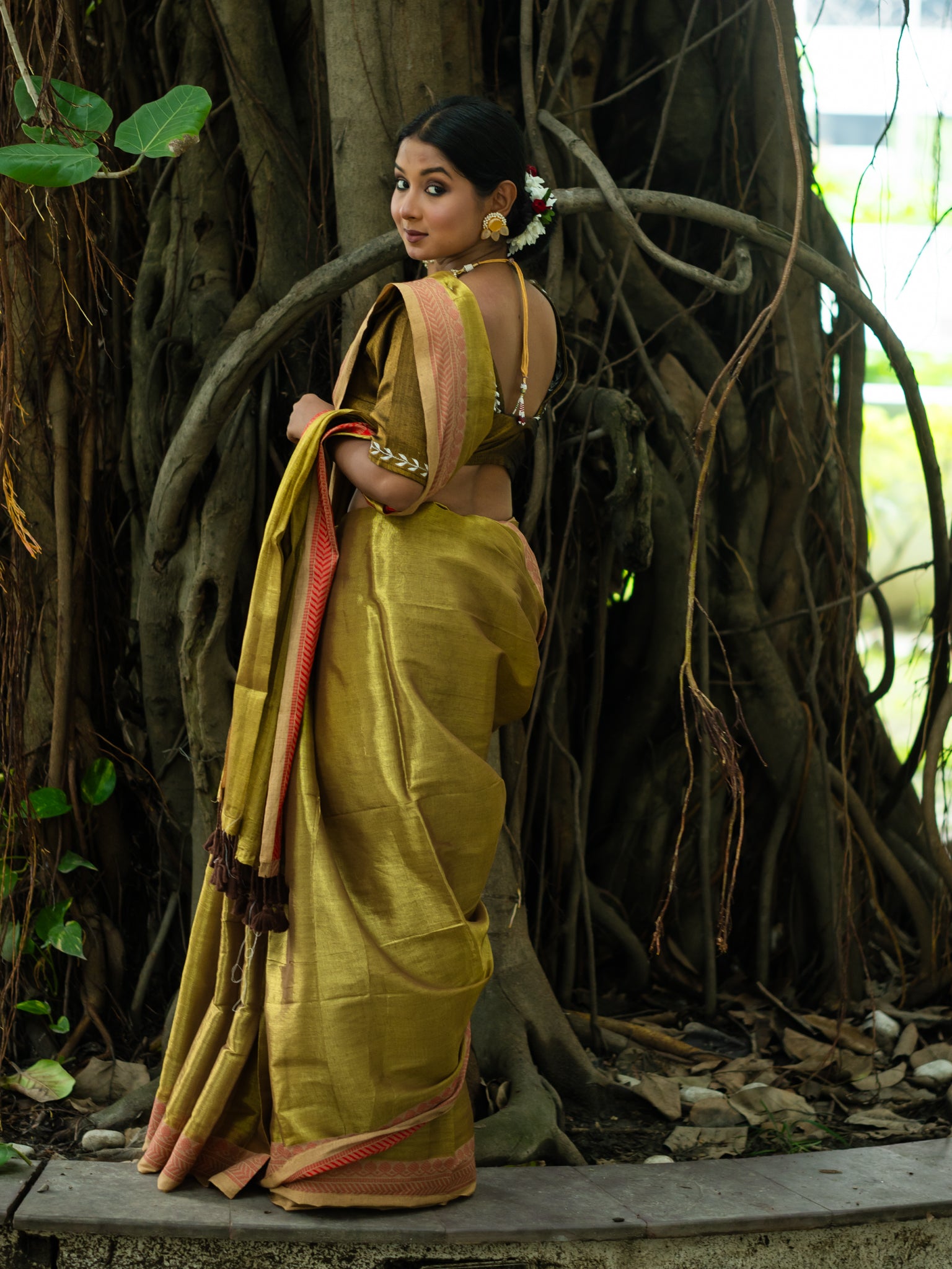 Golden Tissue Saree