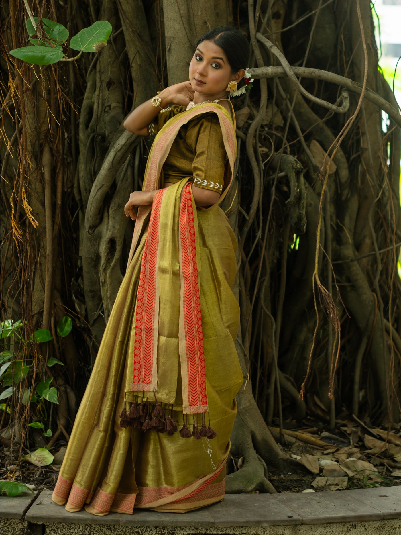 Golden Tissue Saree