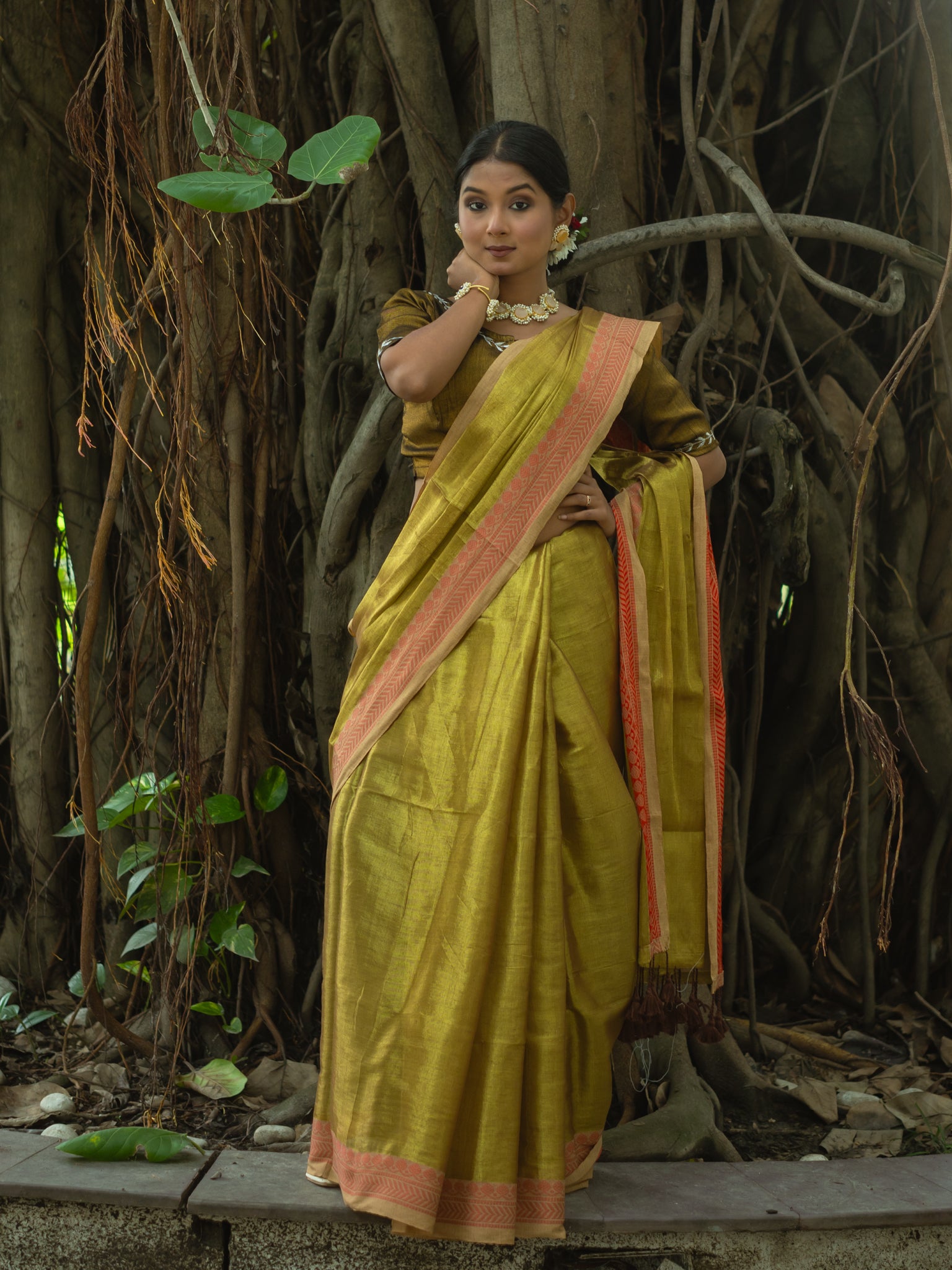 Golden Tissue Saree