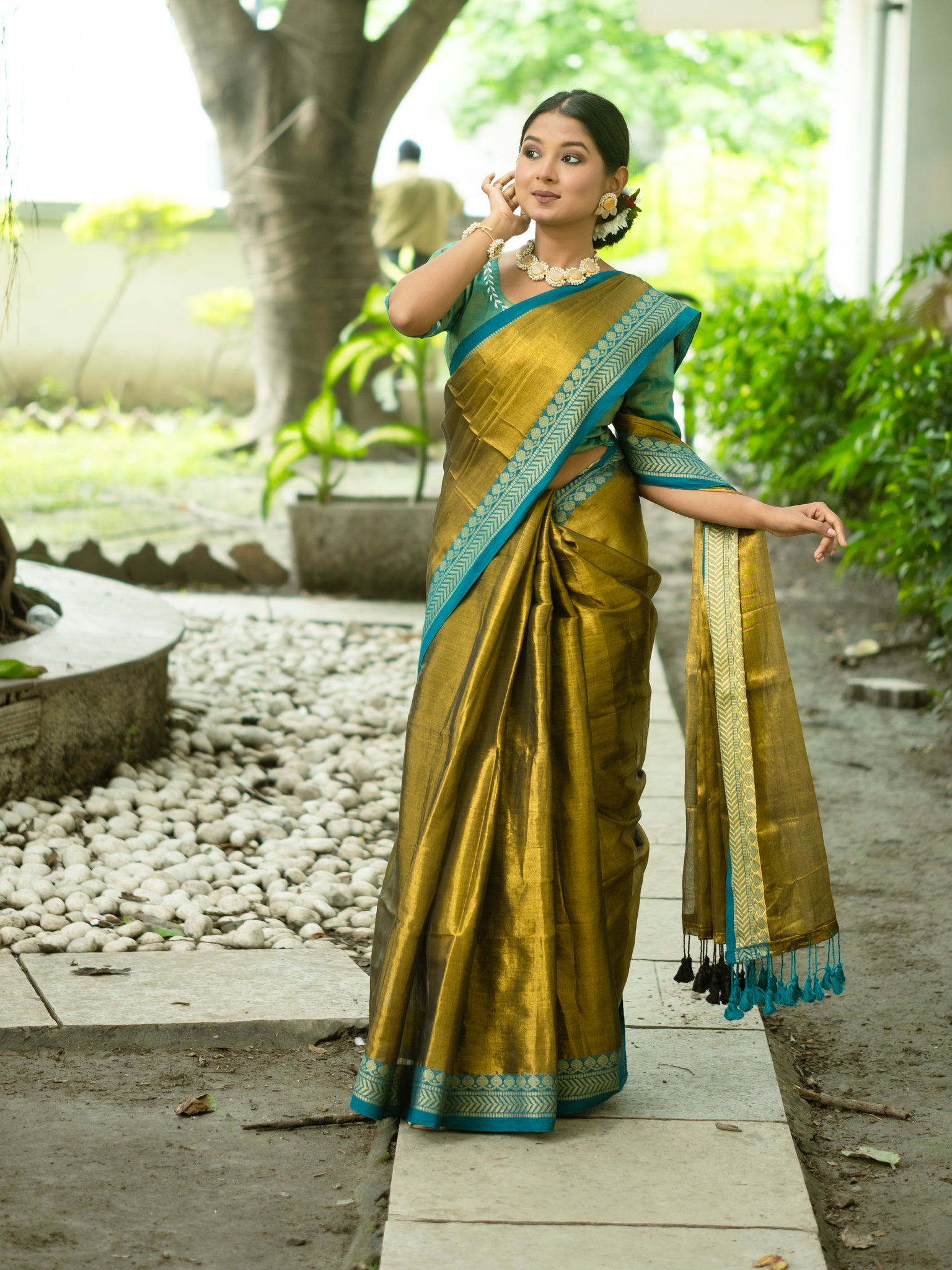 Gold Tissue Saree