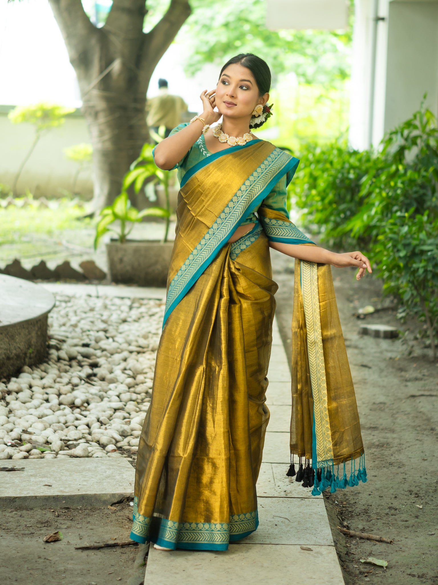 Gold Tissue Saree