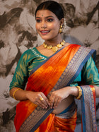 Rich Orange Tissue Saree