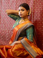 Rich Orange Tissue Saree