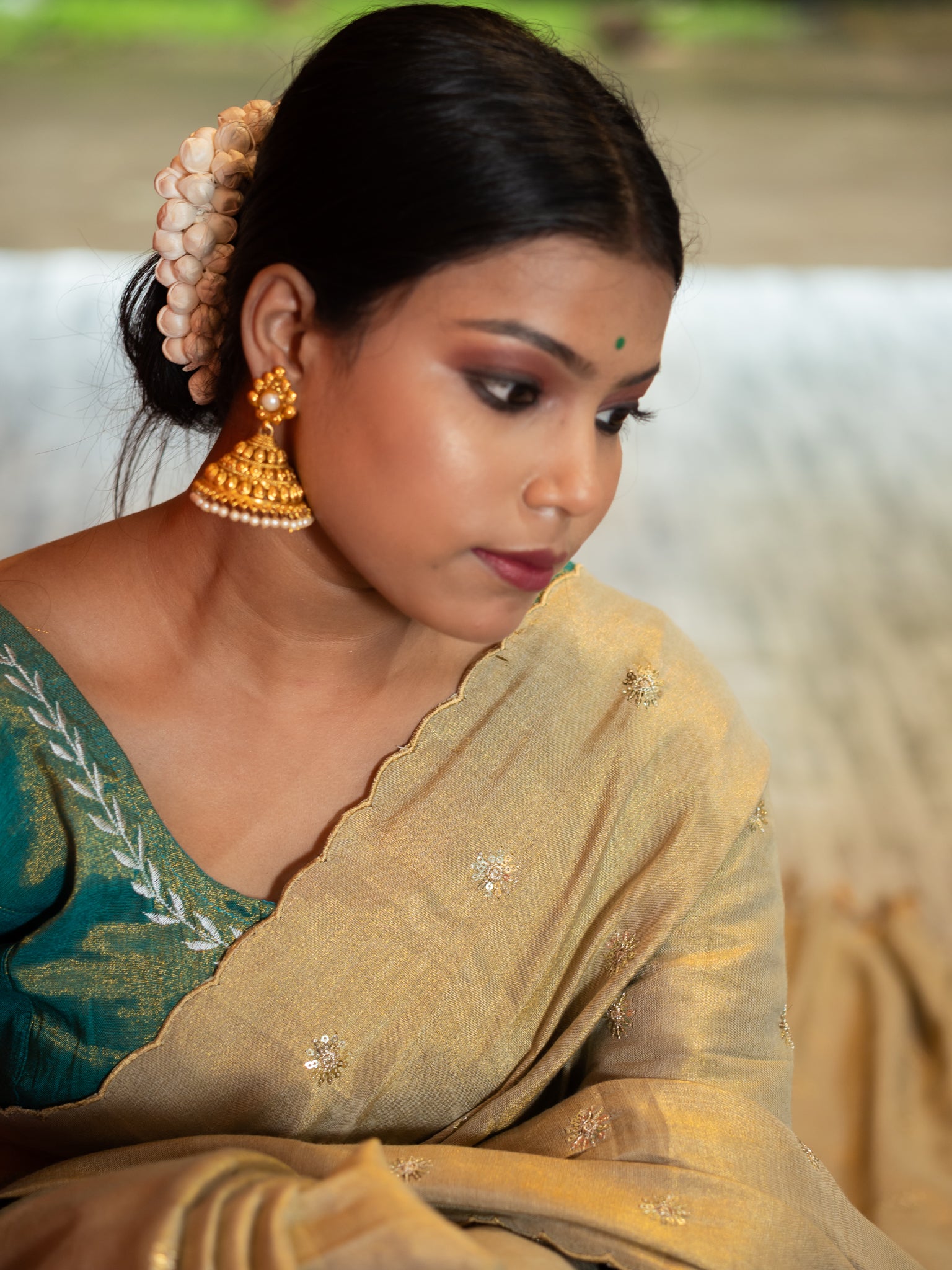 Golden Makmal Saree