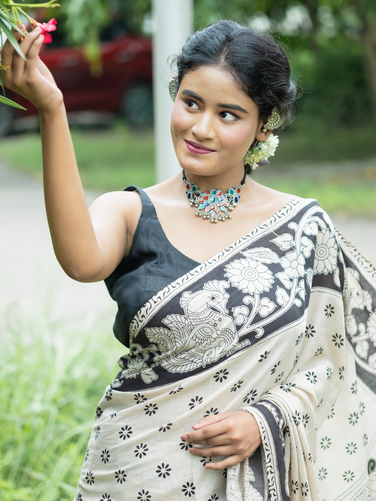 Alo Chaya Kalamkari Cotton Saree