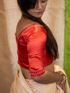 Embroidered V Neck Saree Blouse