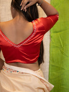 Embroidered V Neck Saree Blouse