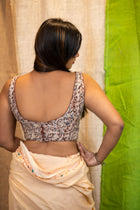 Kalamkari Sleeveless Cotton Saree Blouse