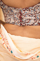 Kalamkari Sleeveless Cotton Saree Blouse
