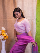 Ethnic-Motifs Embroidered Cotton Saree Blouse