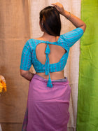 Geometric Printed Cotton Saree Blouse