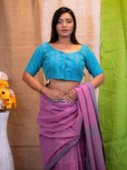 Geometric Printed Cotton Saree Blouse