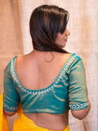 Sequinned Embroidered Silk Saree Blouse - Uttariya