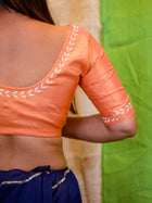 Jacquard Embroidered Saree Blouse