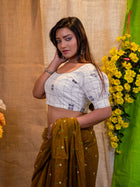 Printed Cotton Round Neck Saree Blouse