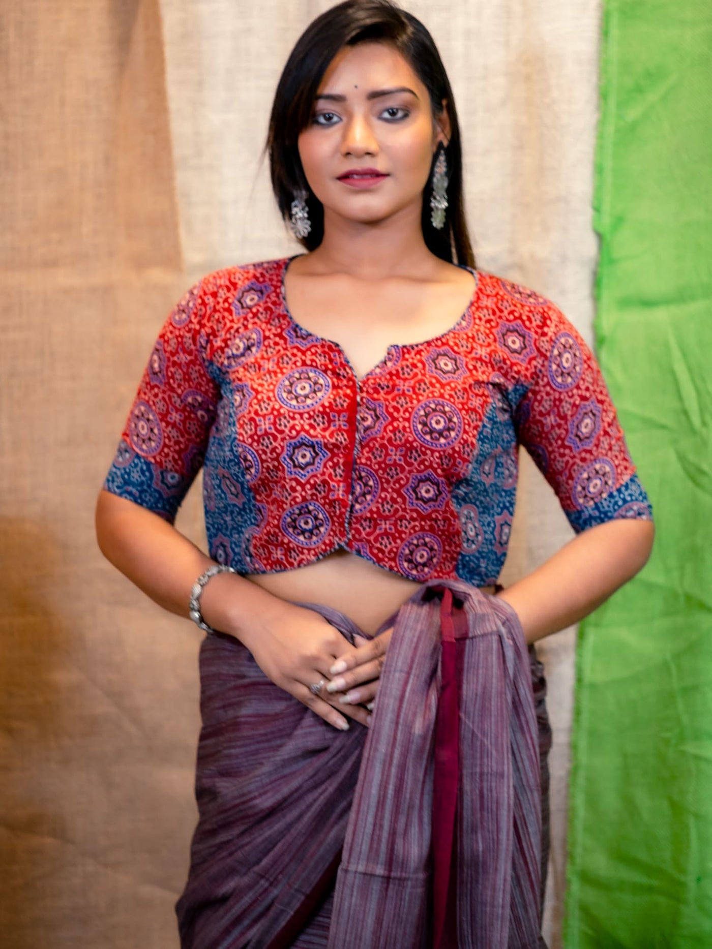 Amraajrakh Printed Blouse - Uttariya