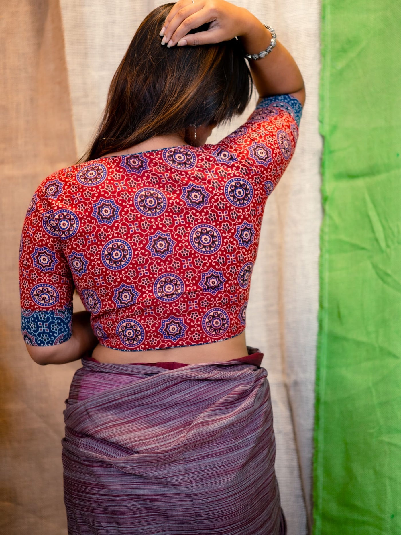 Amraajrakh Printed Blouse - Uttariya