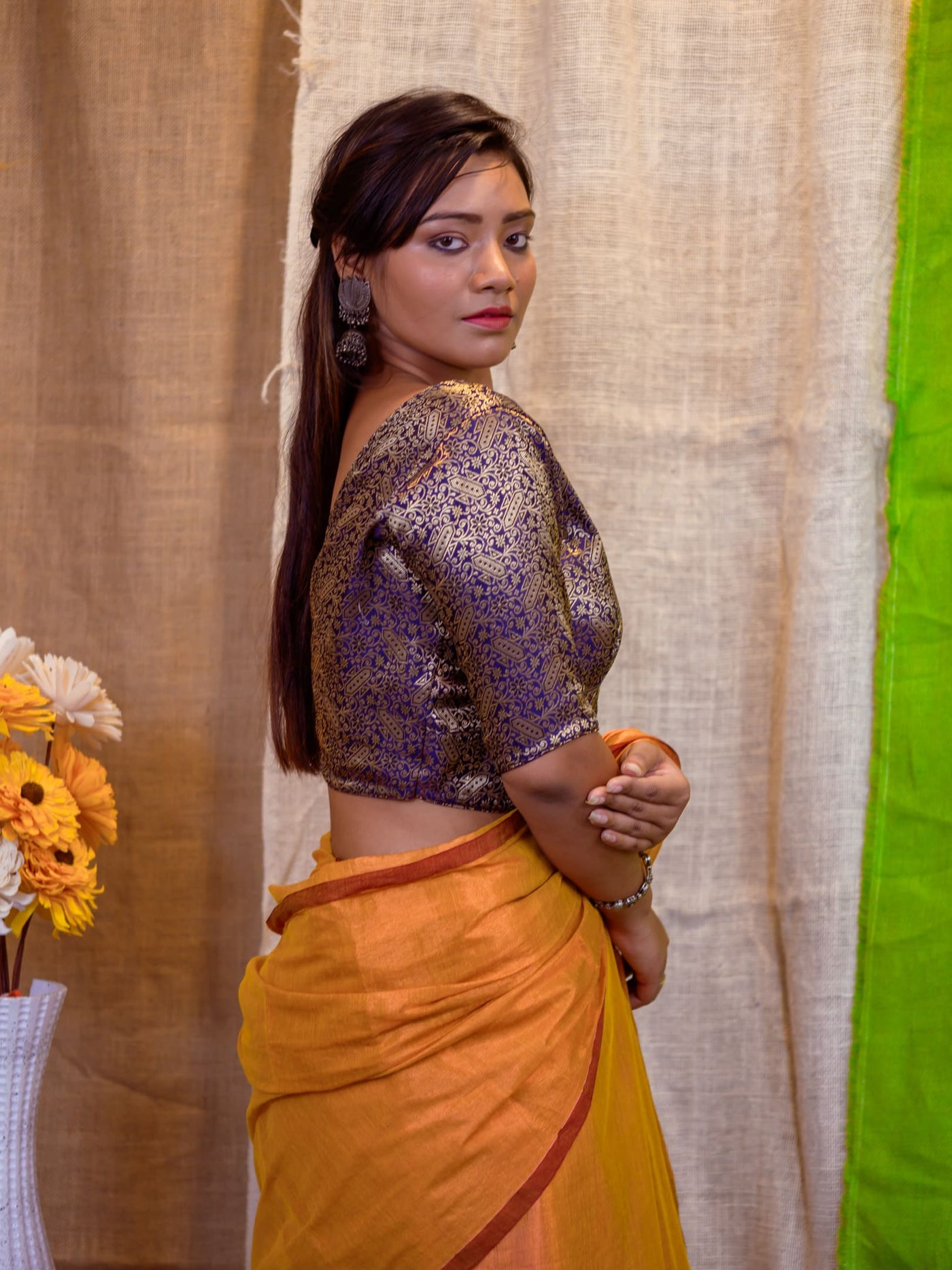 Purple Banarasi Blouse - Uttariya