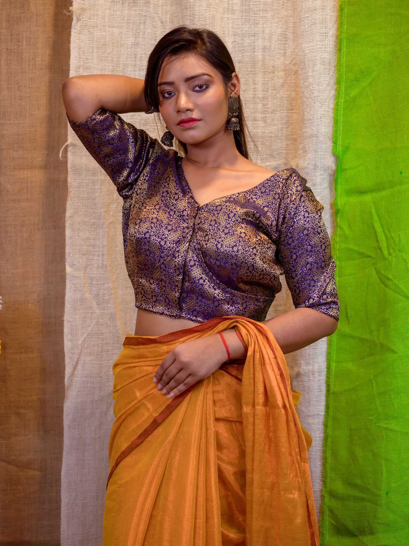 Purple Banarasi Blouse - Uttariya